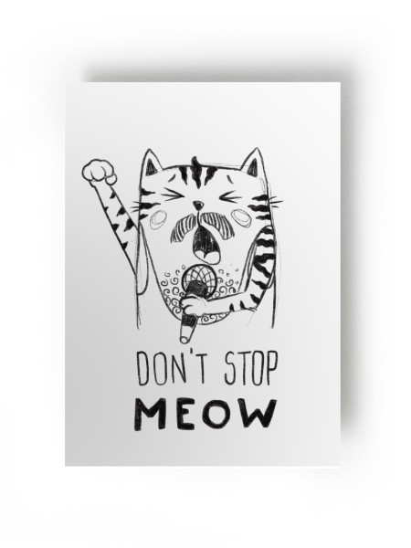 Postkarte "meow" Serie Mad Animals