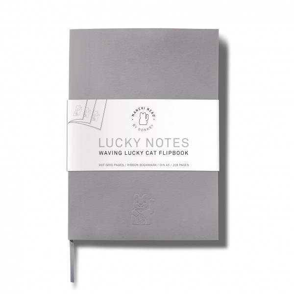 Maneki Neko Lucky Notes - Notizbuch DIN A5 - grau