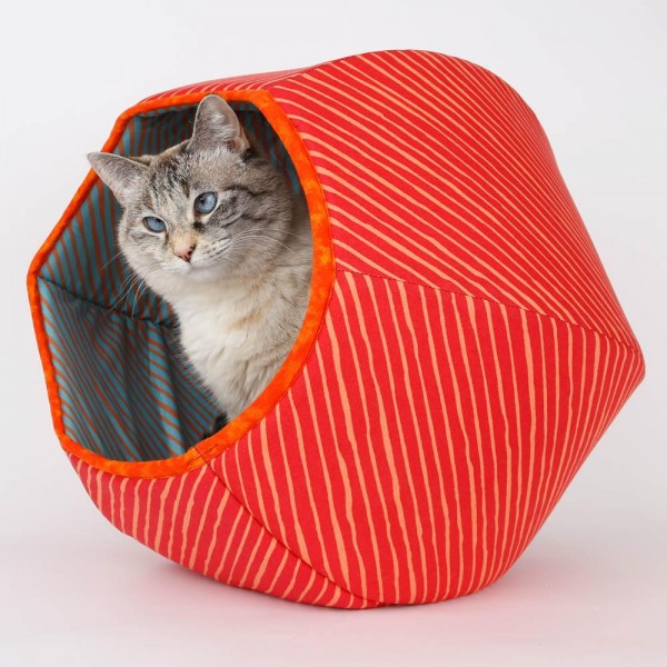 The Cat Ball Orange Blue Diagonal Stripes
